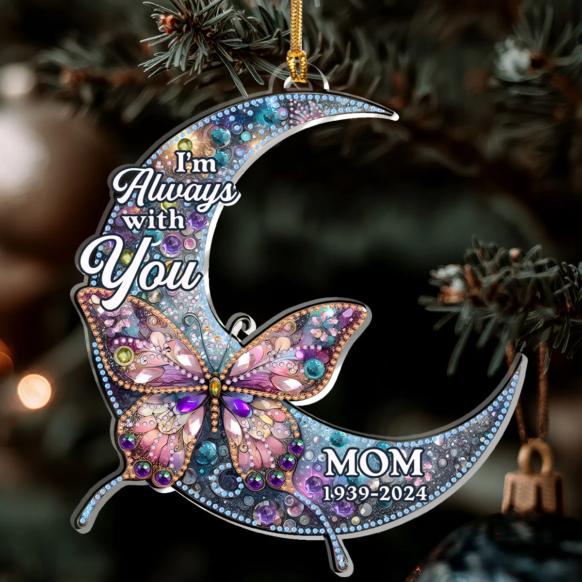 I'm Always With You Butterflies - Personalized 1-Layer Acrylic Ornament - Image 6