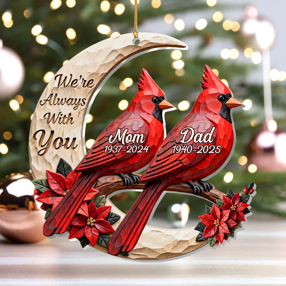 I'm Always With You Cardinal - Personalized 1-Layer Acrylic Ornament - Image 4