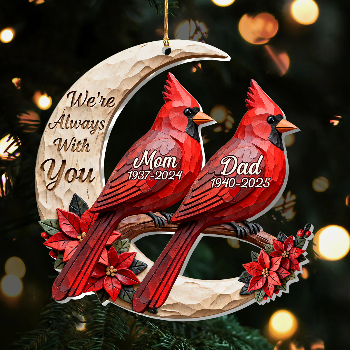 I'm Always With You Cardinal - Personalized 1-Layer Acrylic Ornament - Image 5
