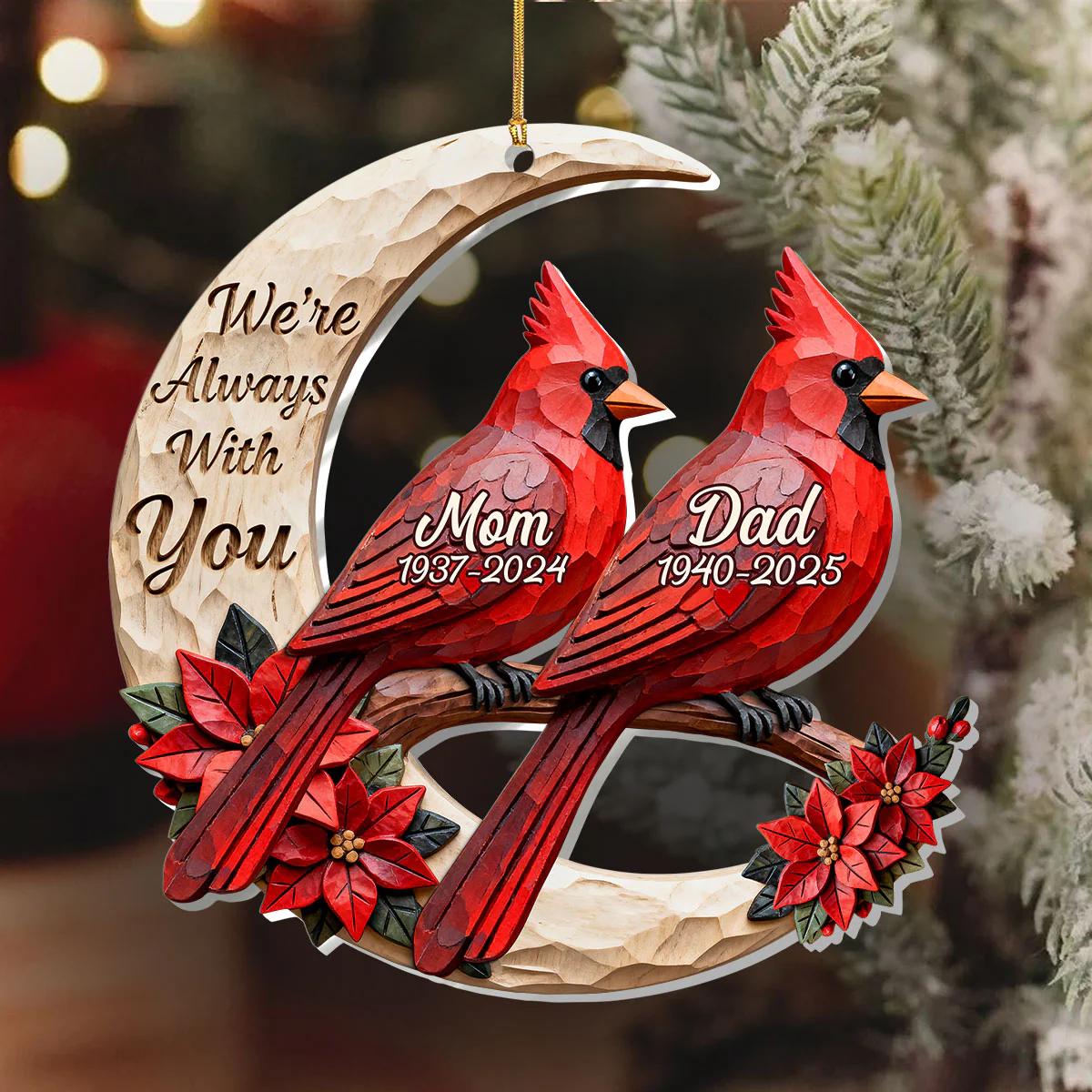I'm Always With You Cardinal - Personalized 1-Layer Acrylic Ornament - Image 6