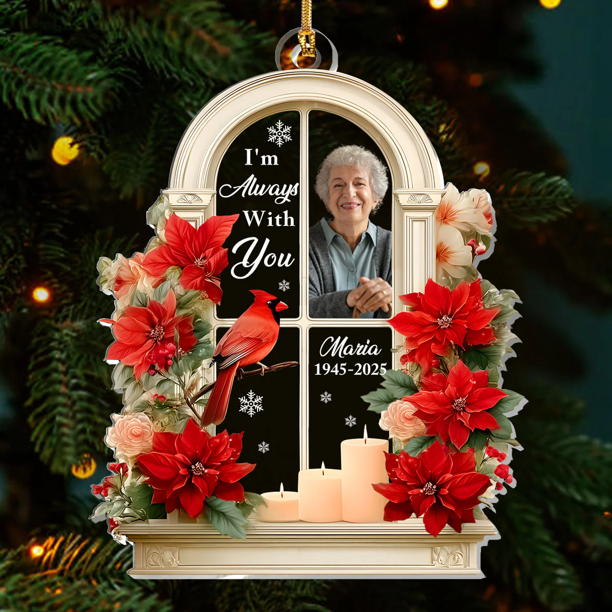 I'm Always With You - Personalized 1-Layer Acrylic Ornament - Image 3