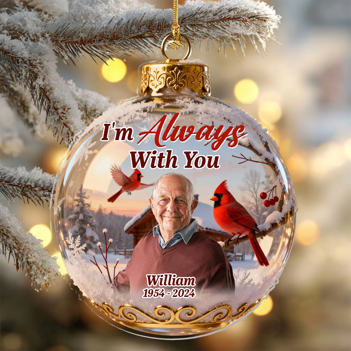 I'm Always With You - Personalized 1-Layer Acrylic Ornament