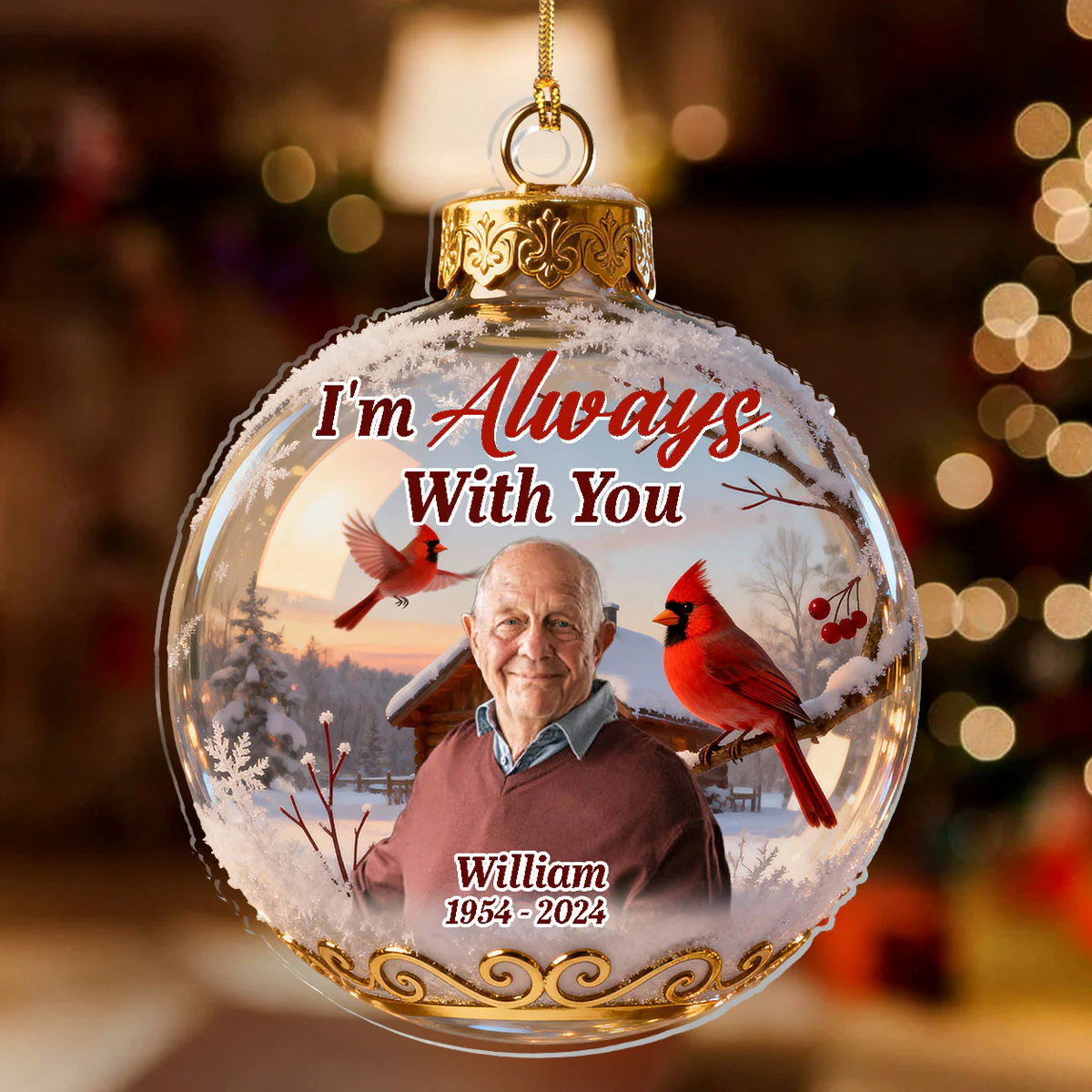 I'm Always With You - Personalized 1-Layer Acrylic Ornament - Image 2
