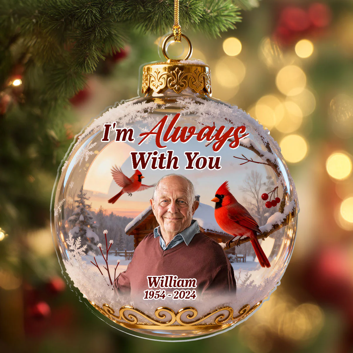 I'm Always With You - Personalized 1-Layer Acrylic Ornament - Image 4