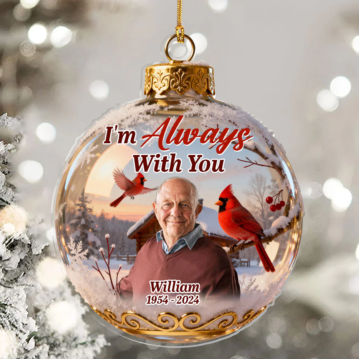 I'm Always With You - Personalized 1-Layer Acrylic Ornament - Image 5