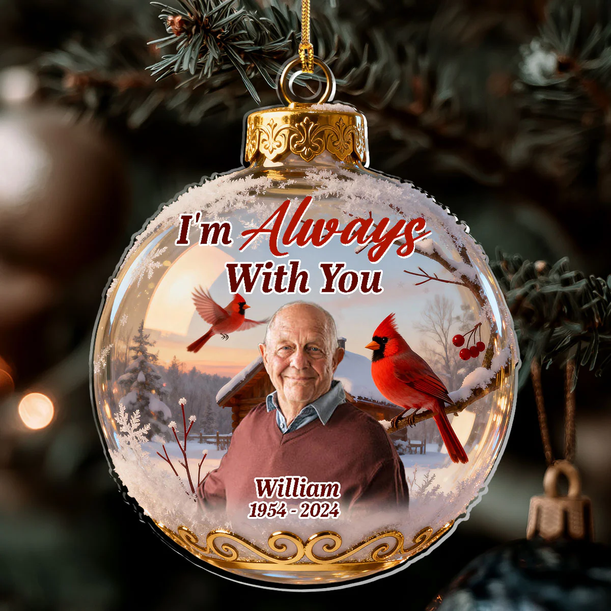 I'm Always With You - Personalized 1-Layer Acrylic Ornament - Image 6