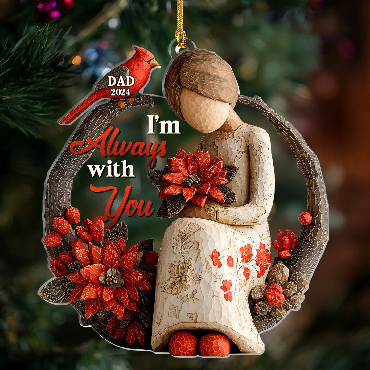 I'm Always With You - Personalized 1-Layer Acrylic Ornament - Image 2