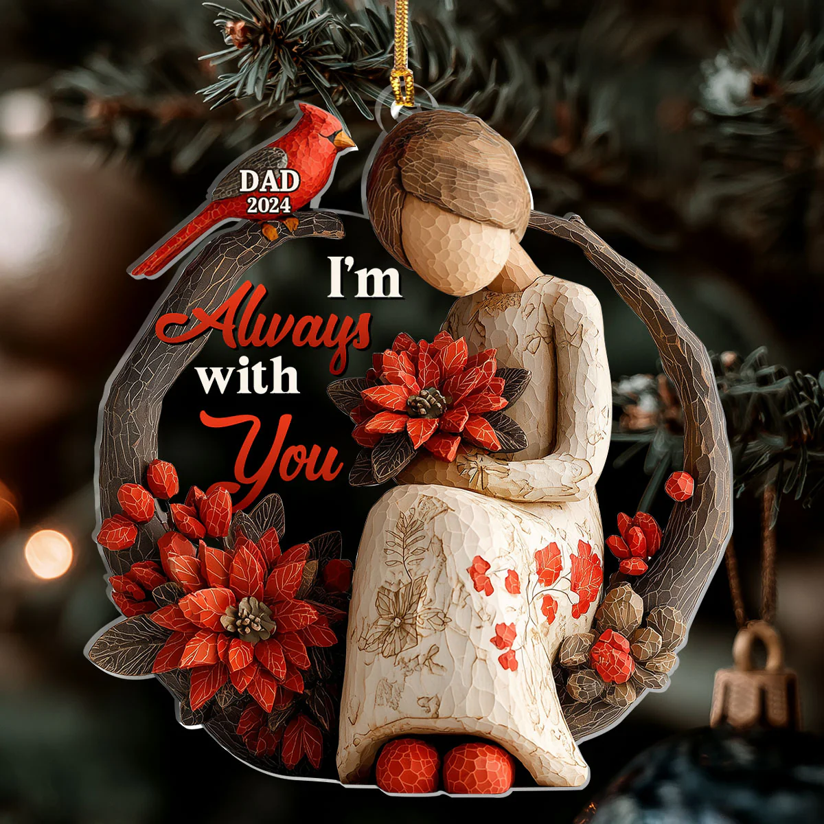 I'm Always With You - Personalized 1-Layer Acrylic Ornament - Image 6