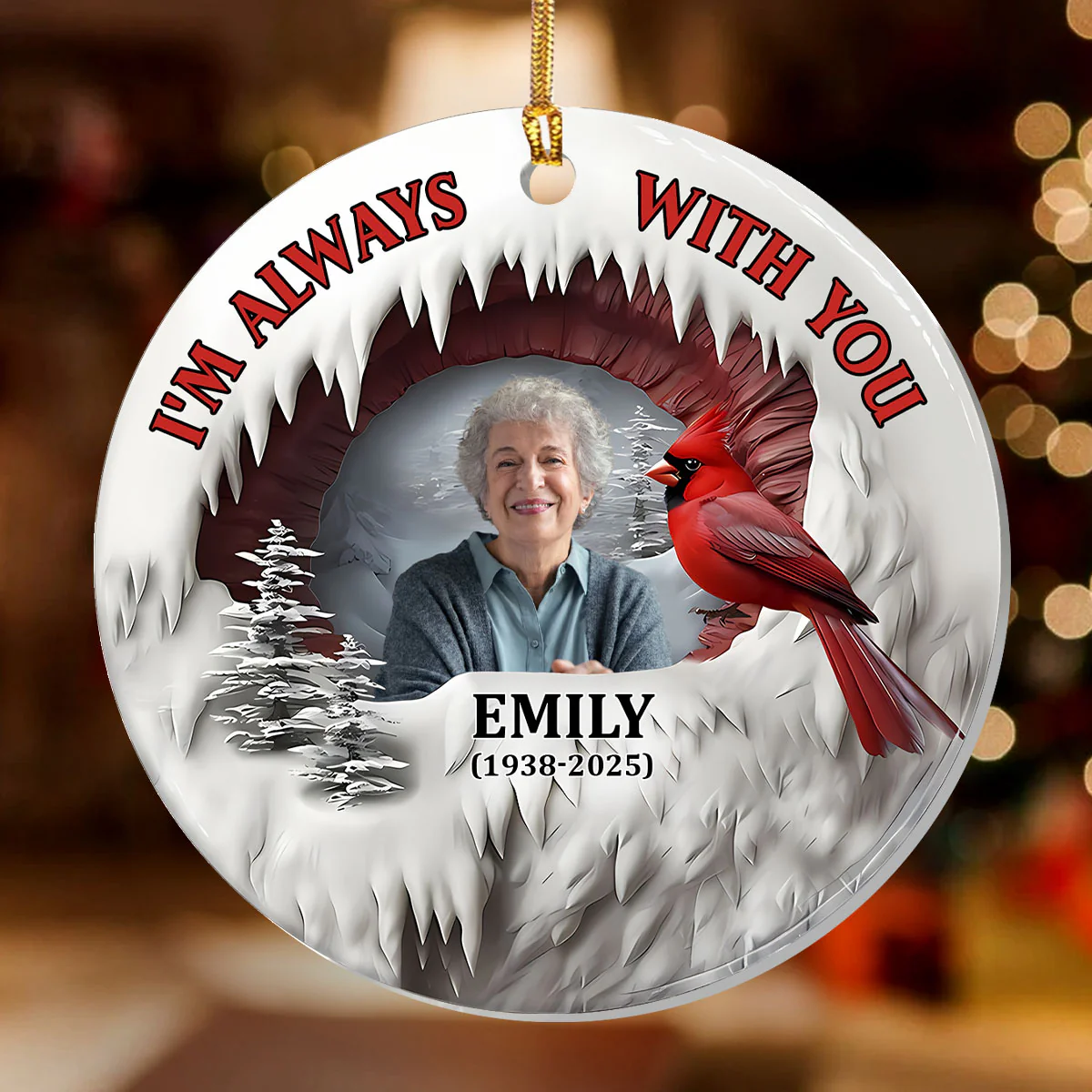 I'm Always With You - Personalized 1-Layer Acrylic Ornament - Image 2
