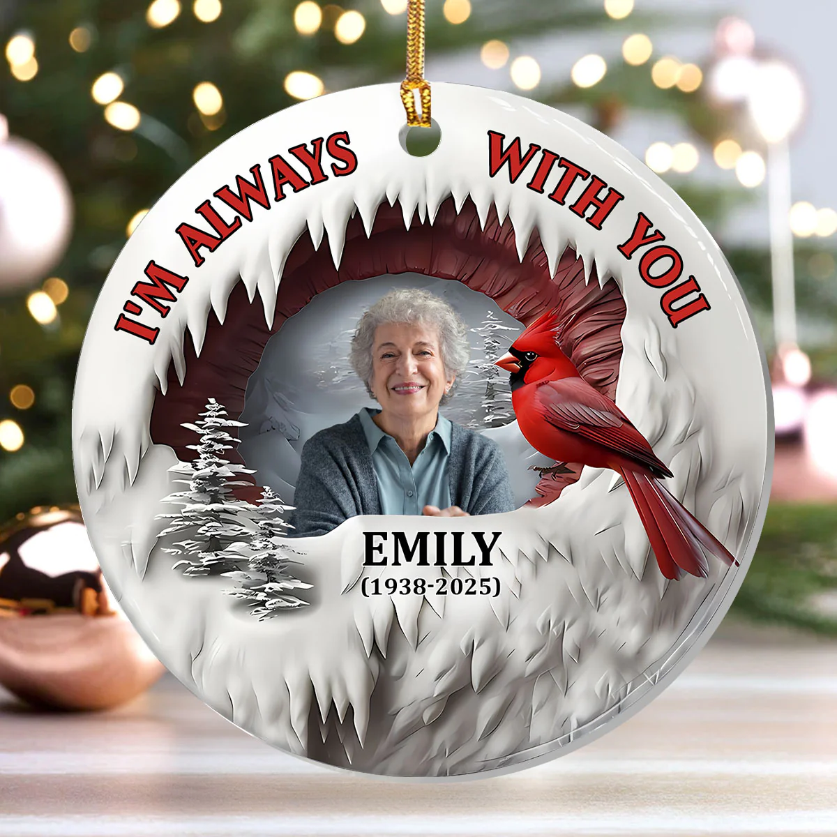 I'm Always With You - Personalized 1-Layer Acrylic Ornament - Image 4