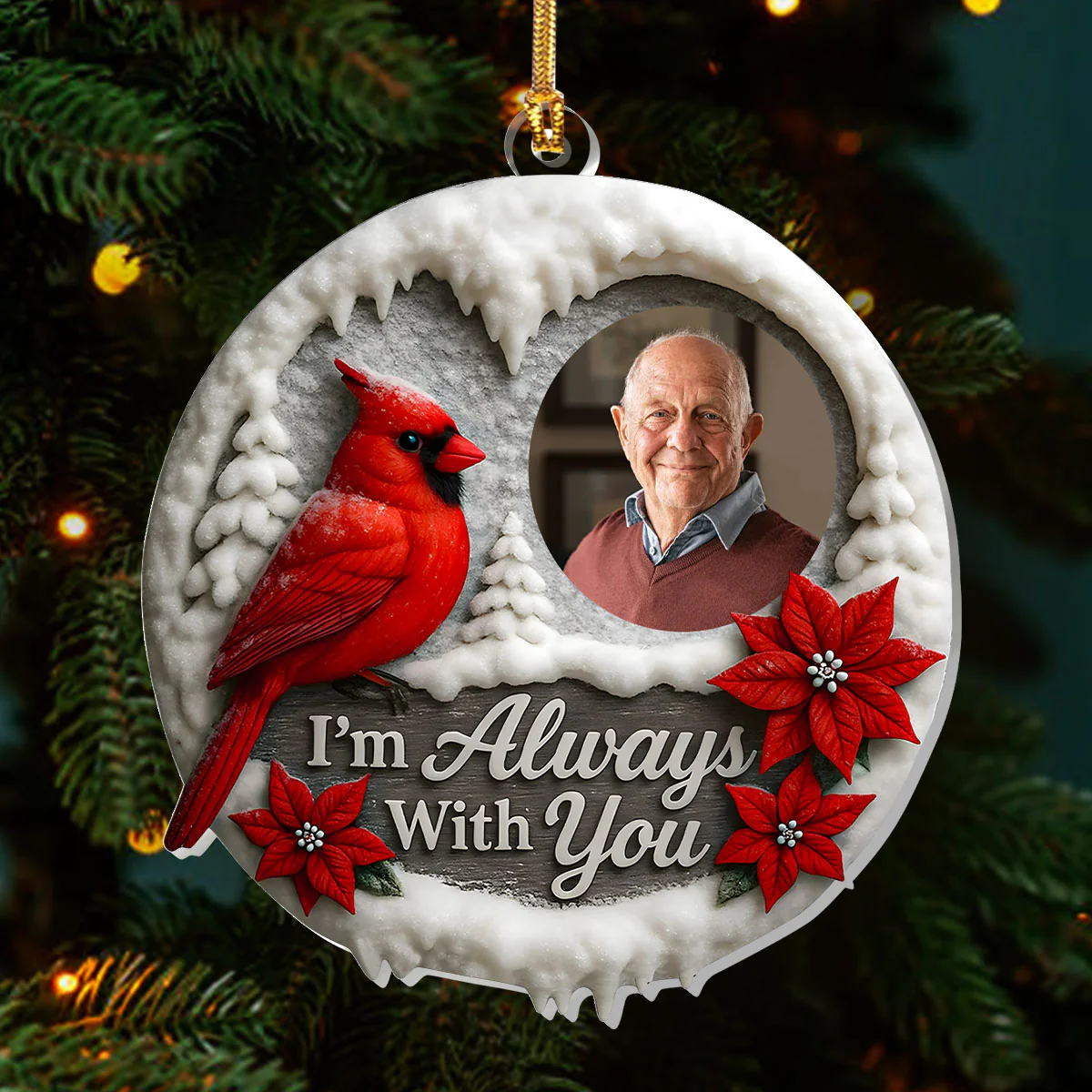 I'm Always With You - Personalized 1-Layer Acrylic Ornament - Image 3