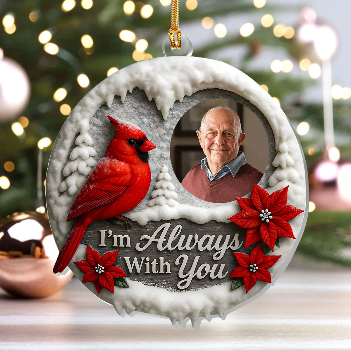 I'm Always With You - Personalized 1-Layer Acrylic Ornament - Image 4