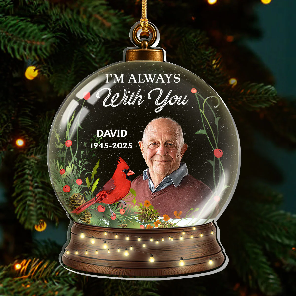 I'm Always With You - Personalized 1-Layer Acrylic Ornament - Image 3