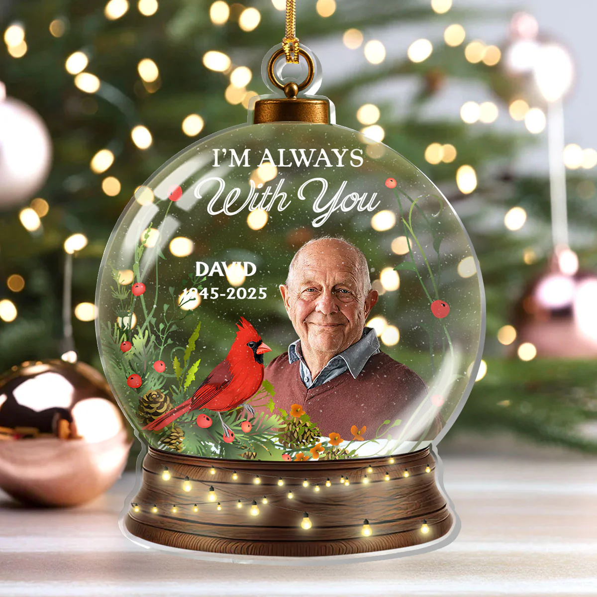 I'm Always With You - Personalized 1-Layer Acrylic Ornament - Image 4