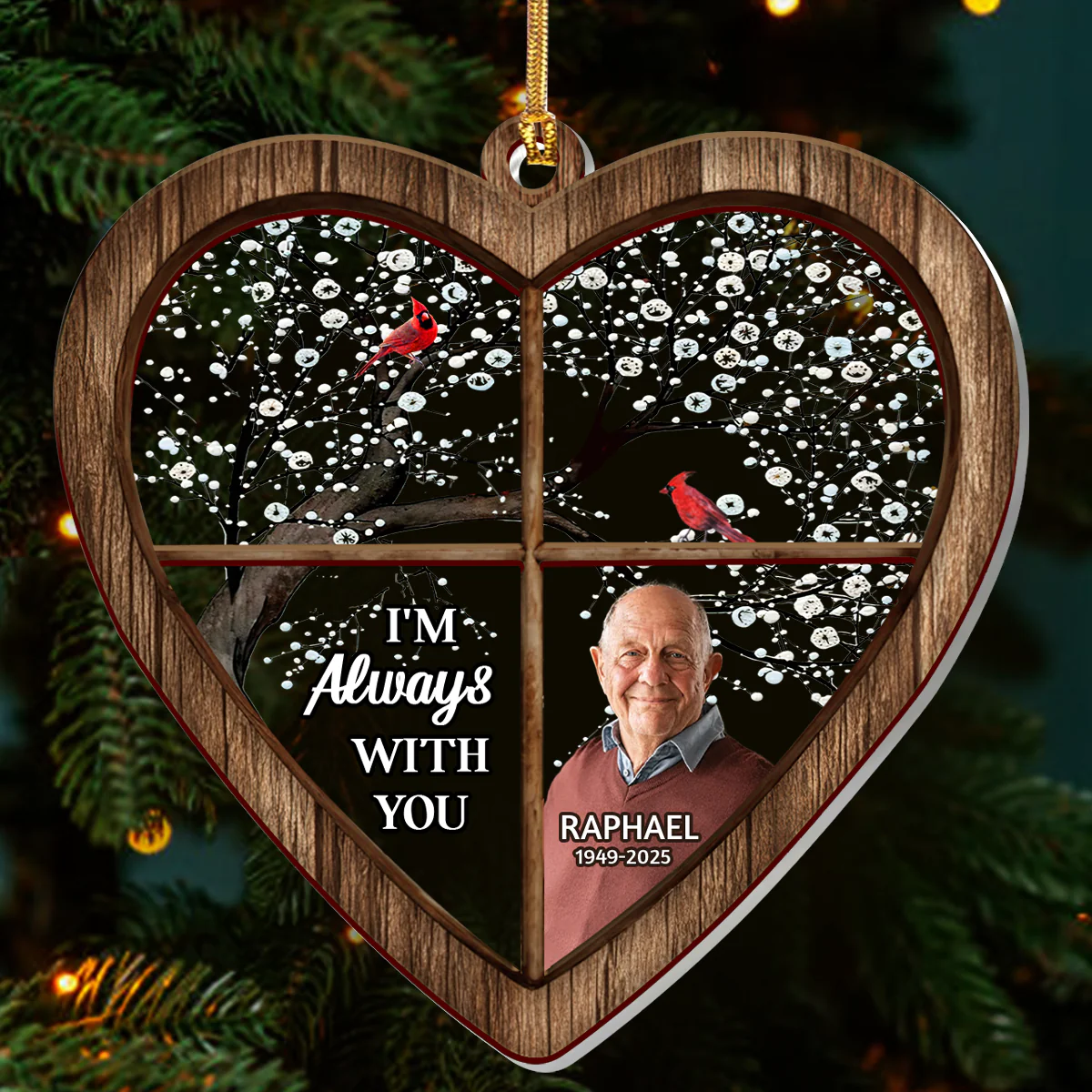 I'm Always With You - Personalized 1-Layer Acrylic Ornament - Image 3