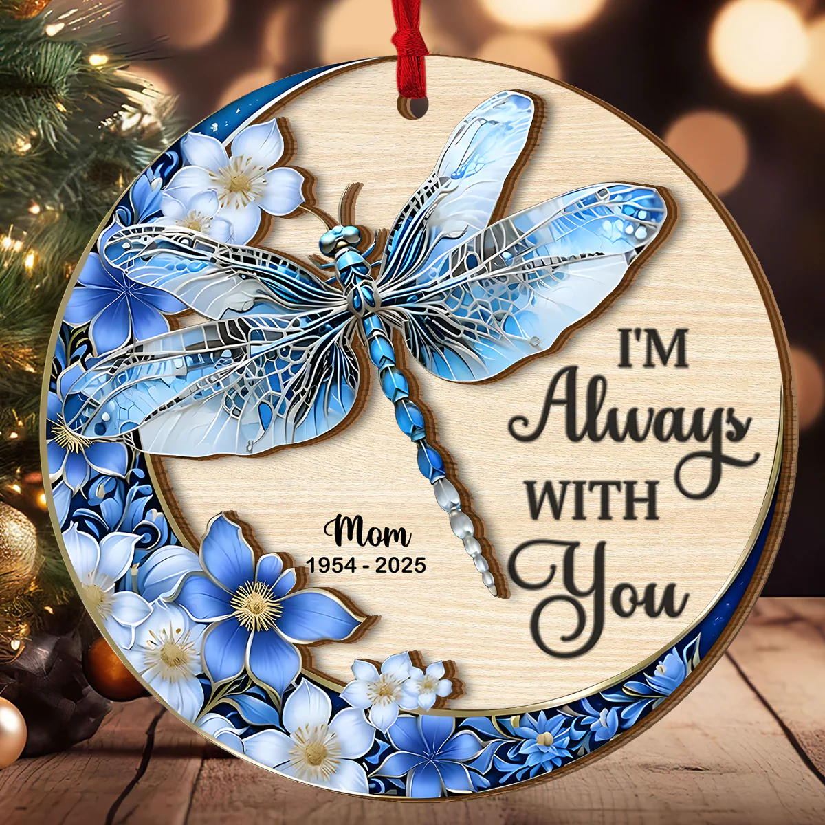 I'm Always With You - Personalized 2-Layered Wooden Ornament - Image 3
