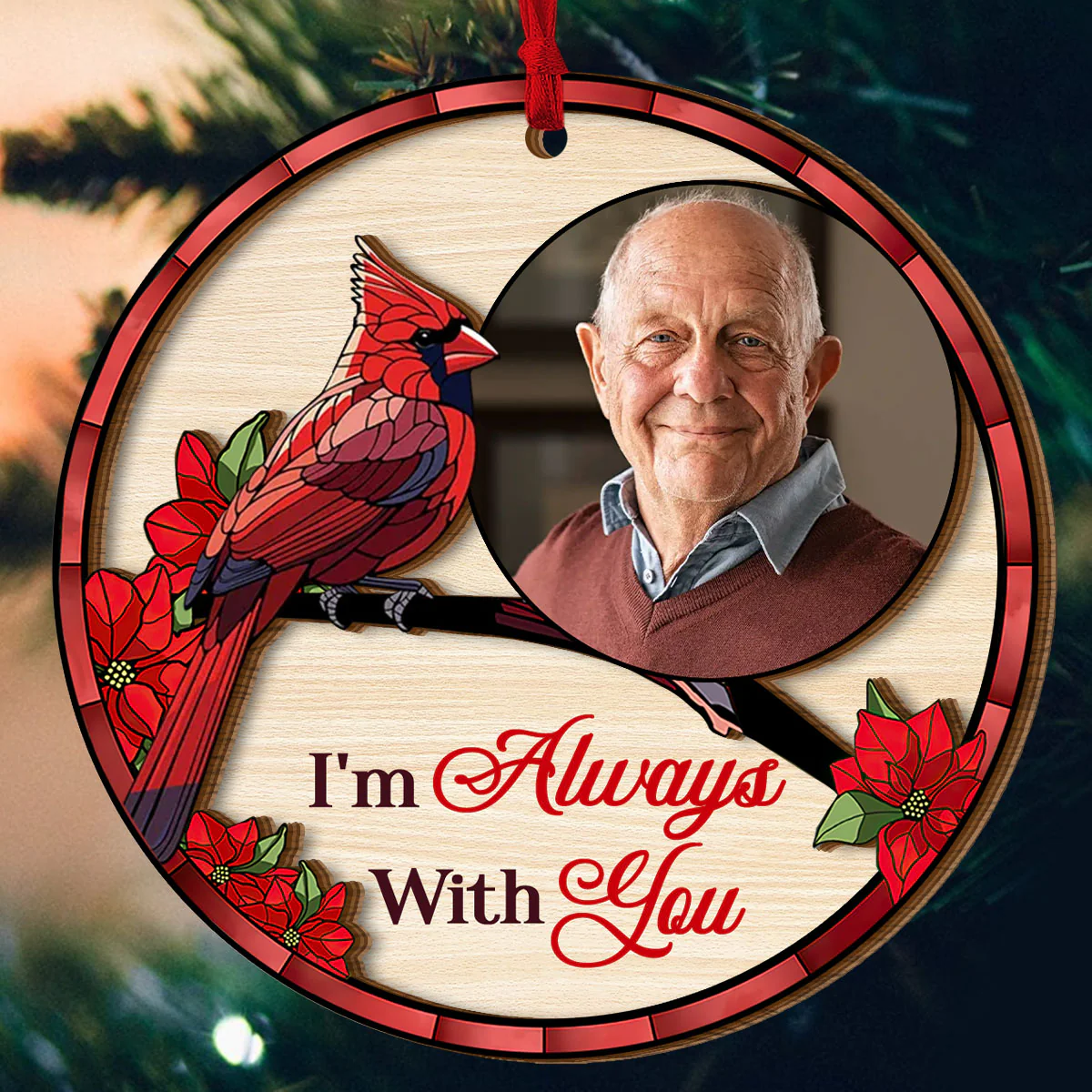 I'm Always With You - Personalized 2-Layered Wooden Ornament - Image 5