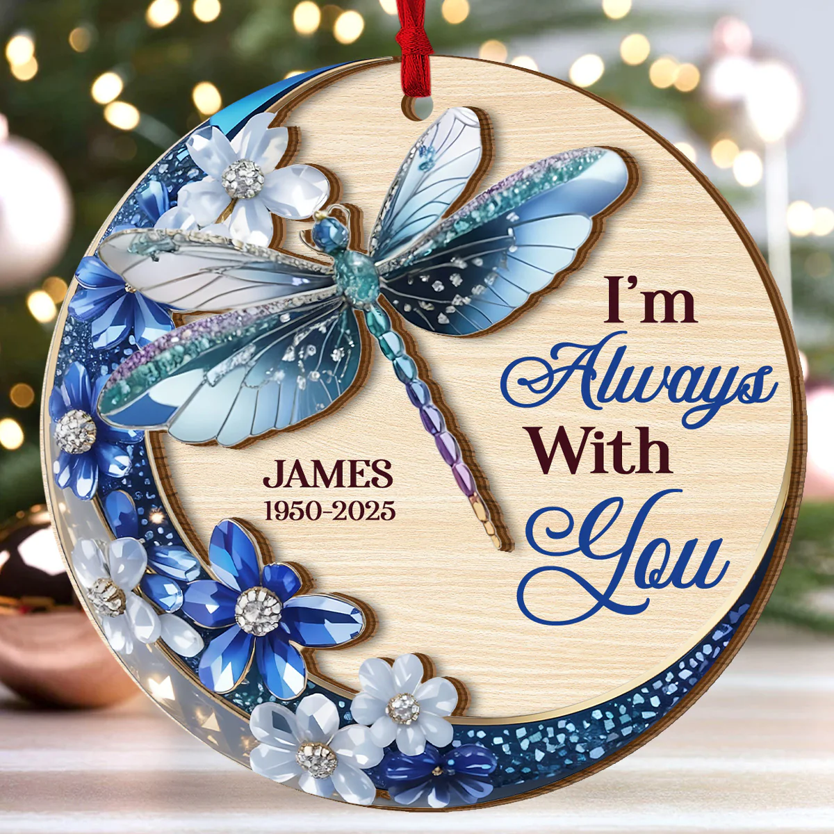 I'm Always With You - Personalized 2-Layered Wooden Ornament - Image 5
