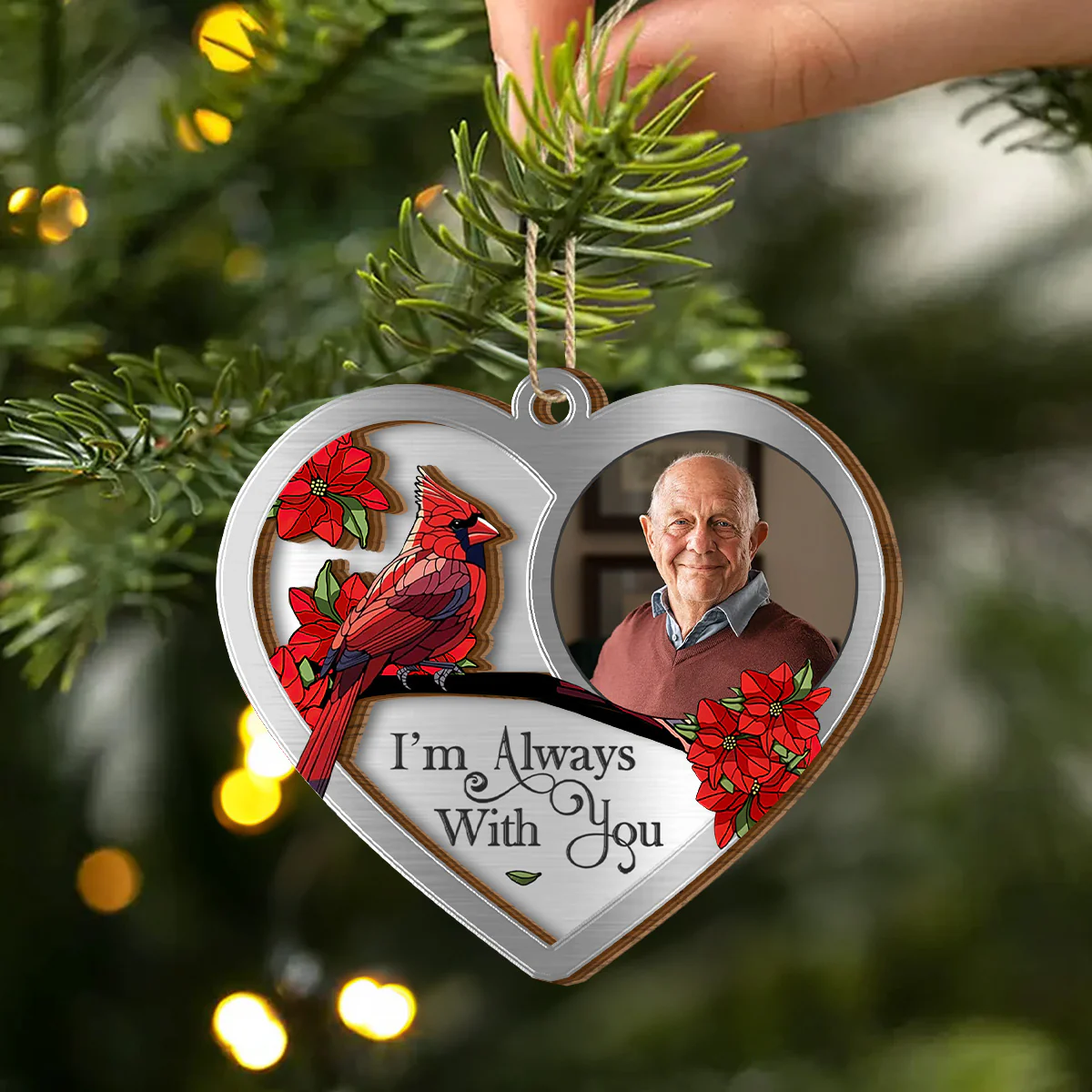 I'm Always With You - Personalized 2-Layered Wooden Ornament - Image 2