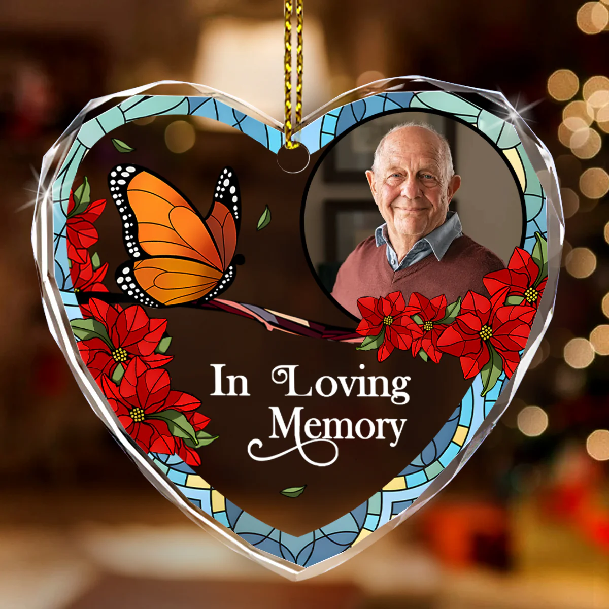 I'm Always With You  - Personalized Heart Shaped Glass Ornament - Image 5