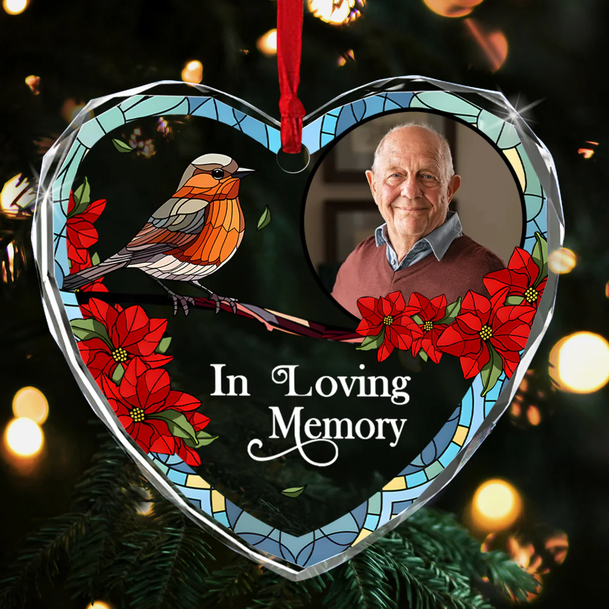 I'm Always With You  - Personalized Heart Shaped Glass Ornament - Image 6