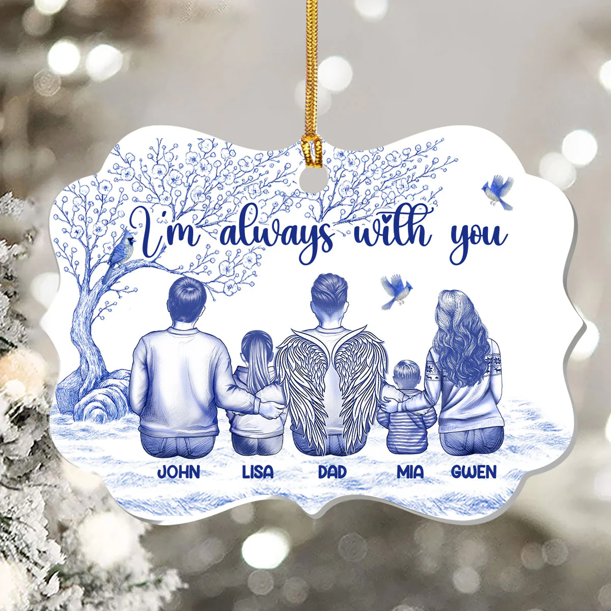 I'm Always With You Toile De Jouy - Personalized 1-Layer Acrylic Ornament - Image 5