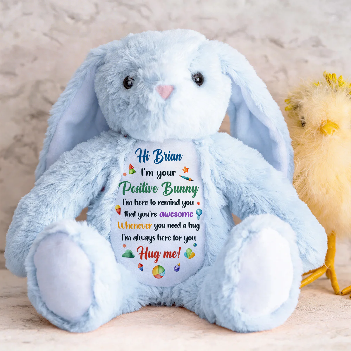 I'm Here To Remind That You Are Awesome - Personalized Stuffed Bunny - Image 3