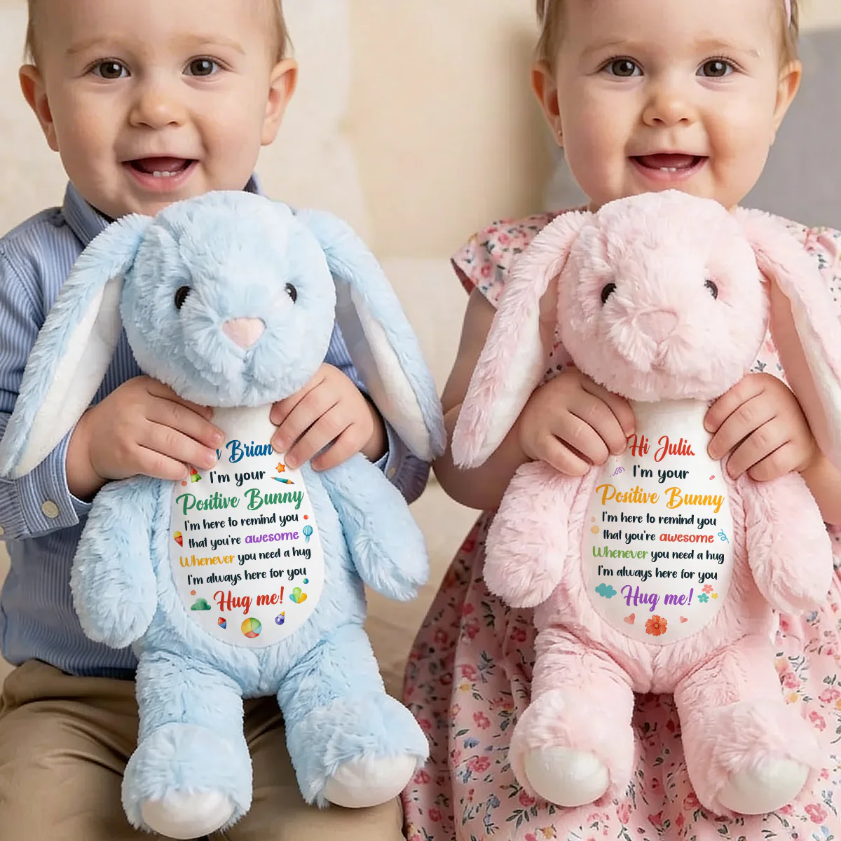 I'm Here To Remind That You Are Awesome - Personalized Stuffed Bunny - Image 6