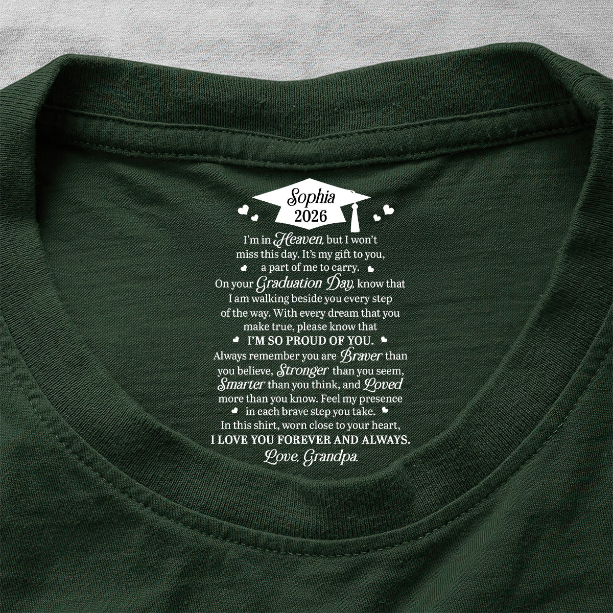 I’m In Heaven But I Won't Miss This Day - Personalized Shirt With Design Inner Neck
