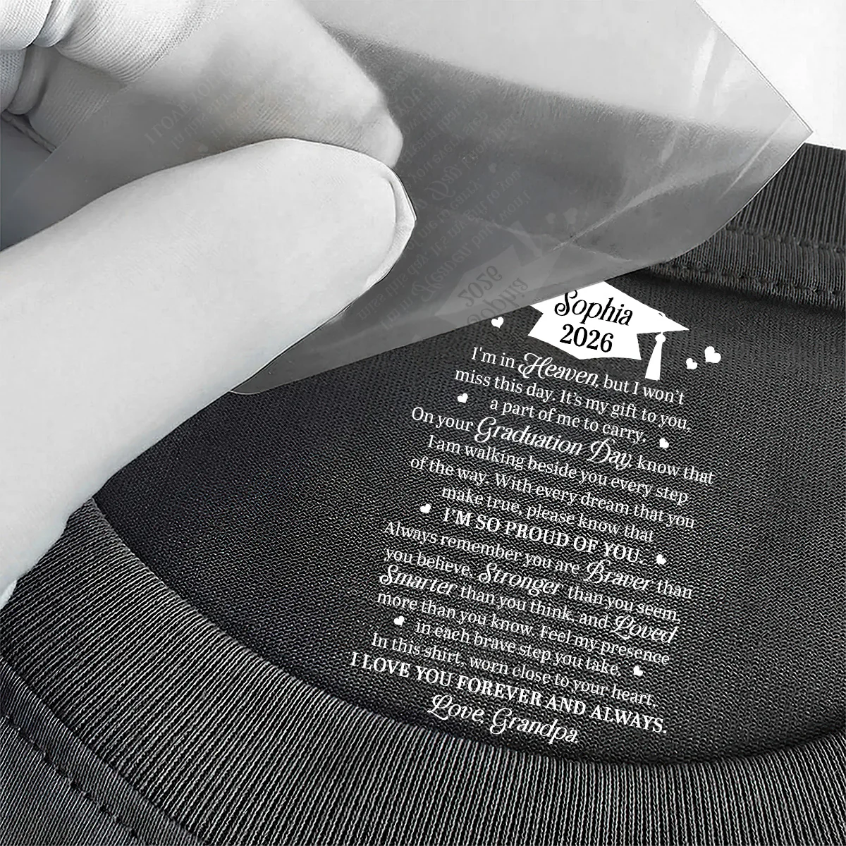 I’m In Heaven But I Won't Miss This Day - Personalized Shirt With Design Inner Neck - Image 4