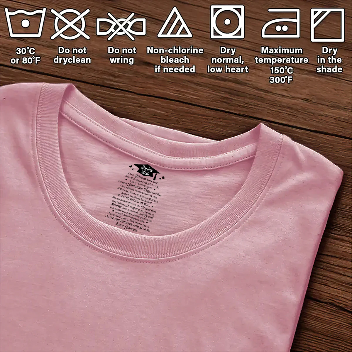 I’m In Heaven But I Won't Miss This Day - Personalized Shirt With Design Inner Neck - Image 7