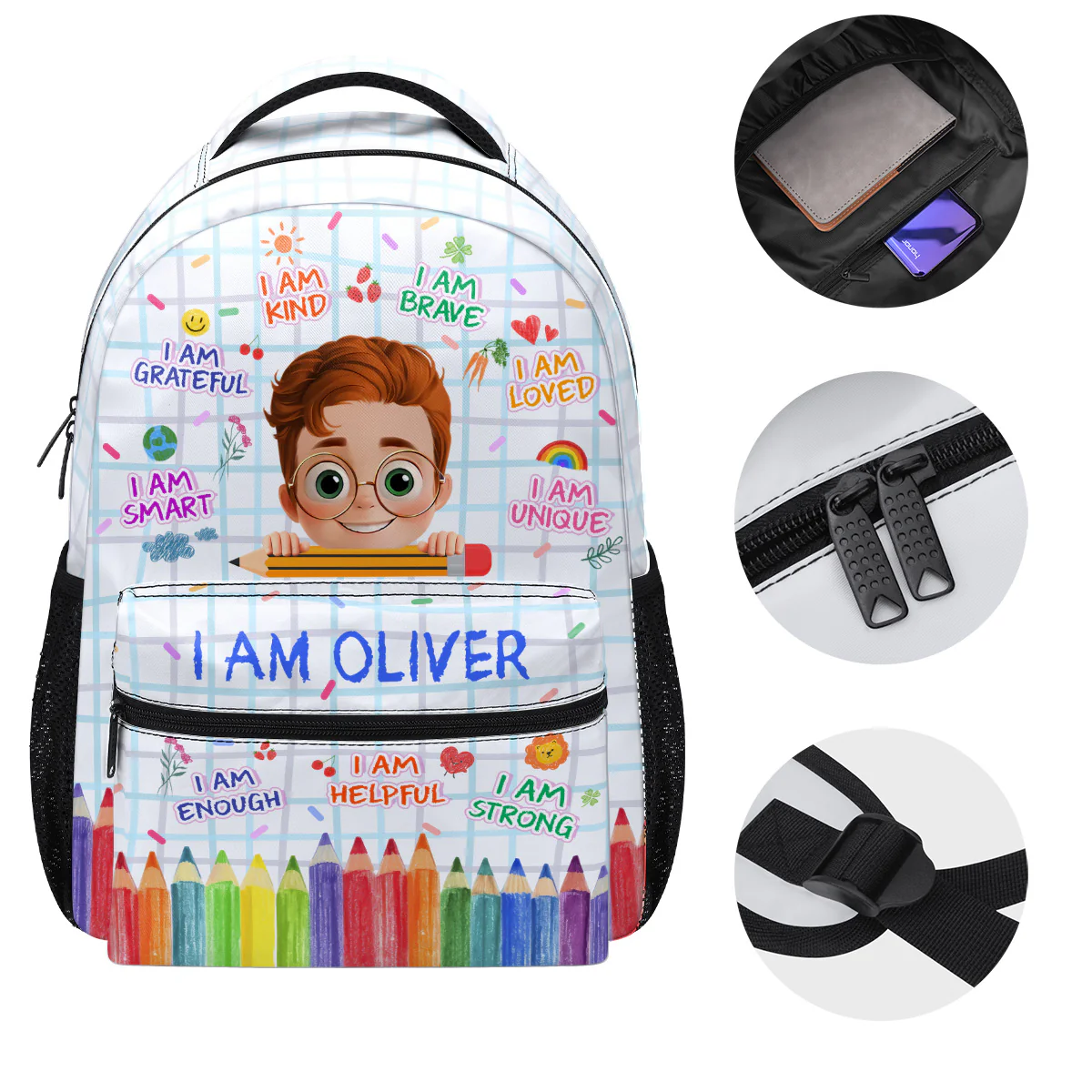 I'm Kind I'm Smart - Personalized Backpack - Image 7