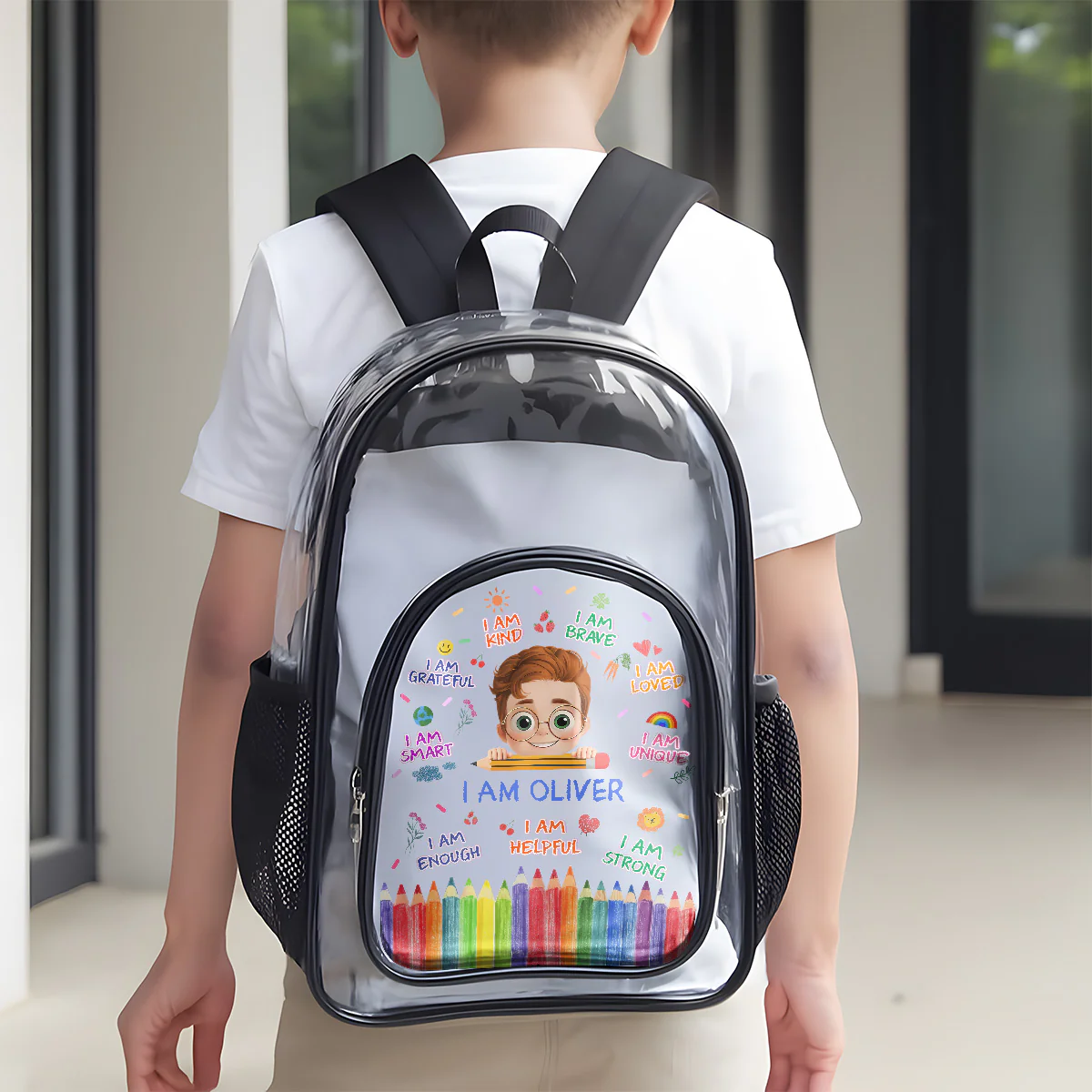 I'm Kind I'm Smart - Personalized Clear Backpack - Image 3
