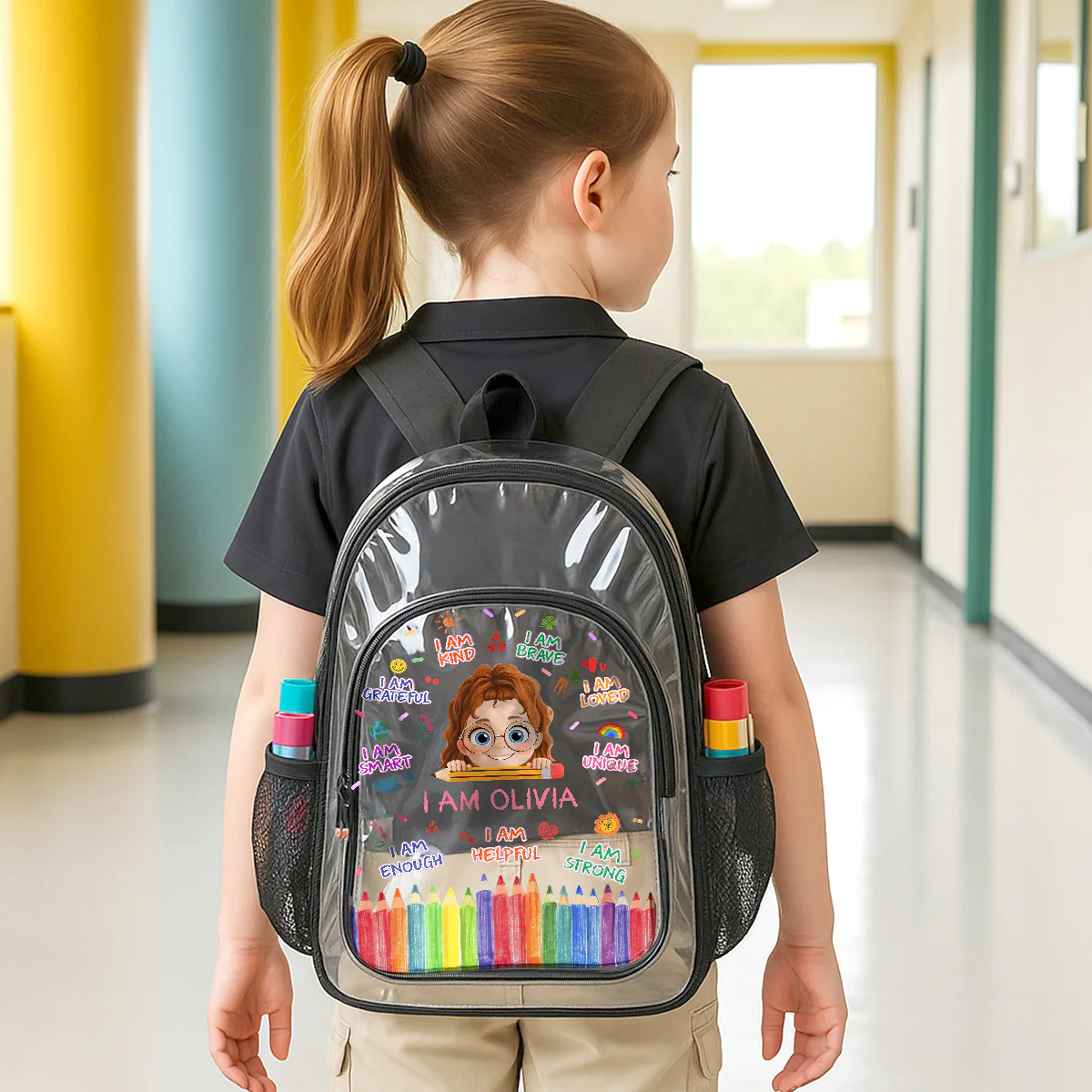 I'm Kind I'm Smart - Personalized Clear Backpack - Image 4