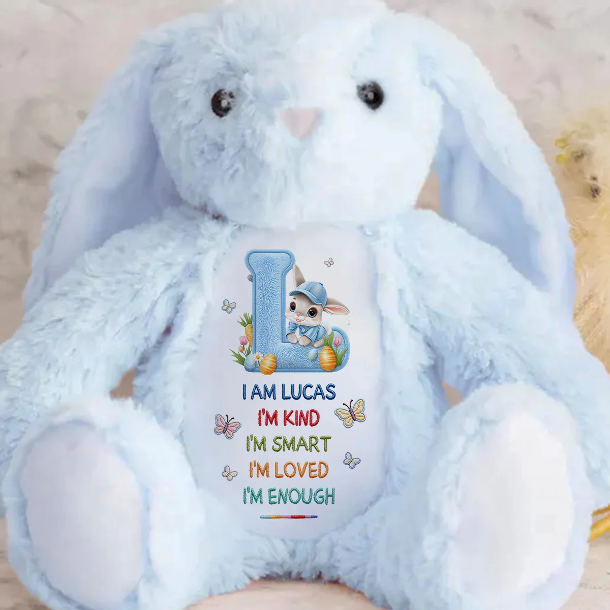 I'm Kind Smart Loved Enough - Personalized Stuffed Bunny - Image 4