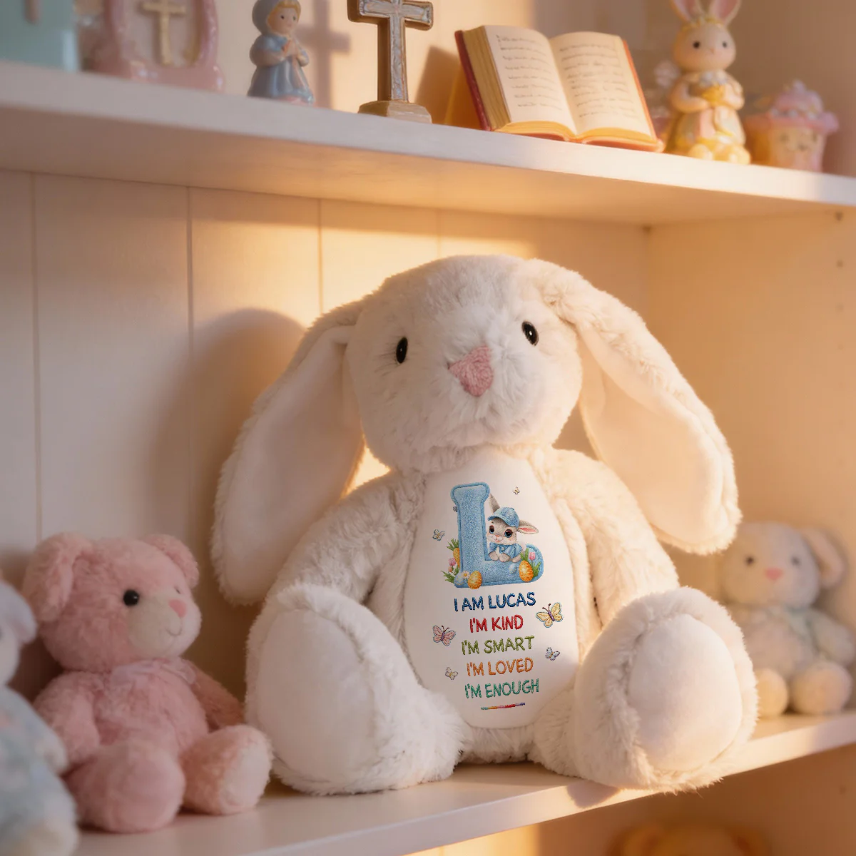 I'm Kind Smart Loved Enough - Personalized Stuffed Bunny - Image 5