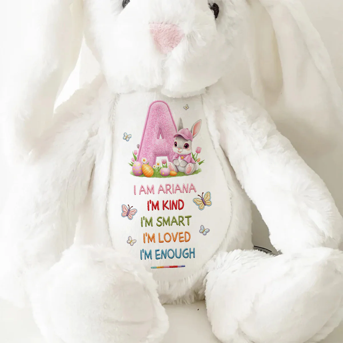 I'm Kind Smart Loved Enough - Personalized Stuffed Bunny - Image 9