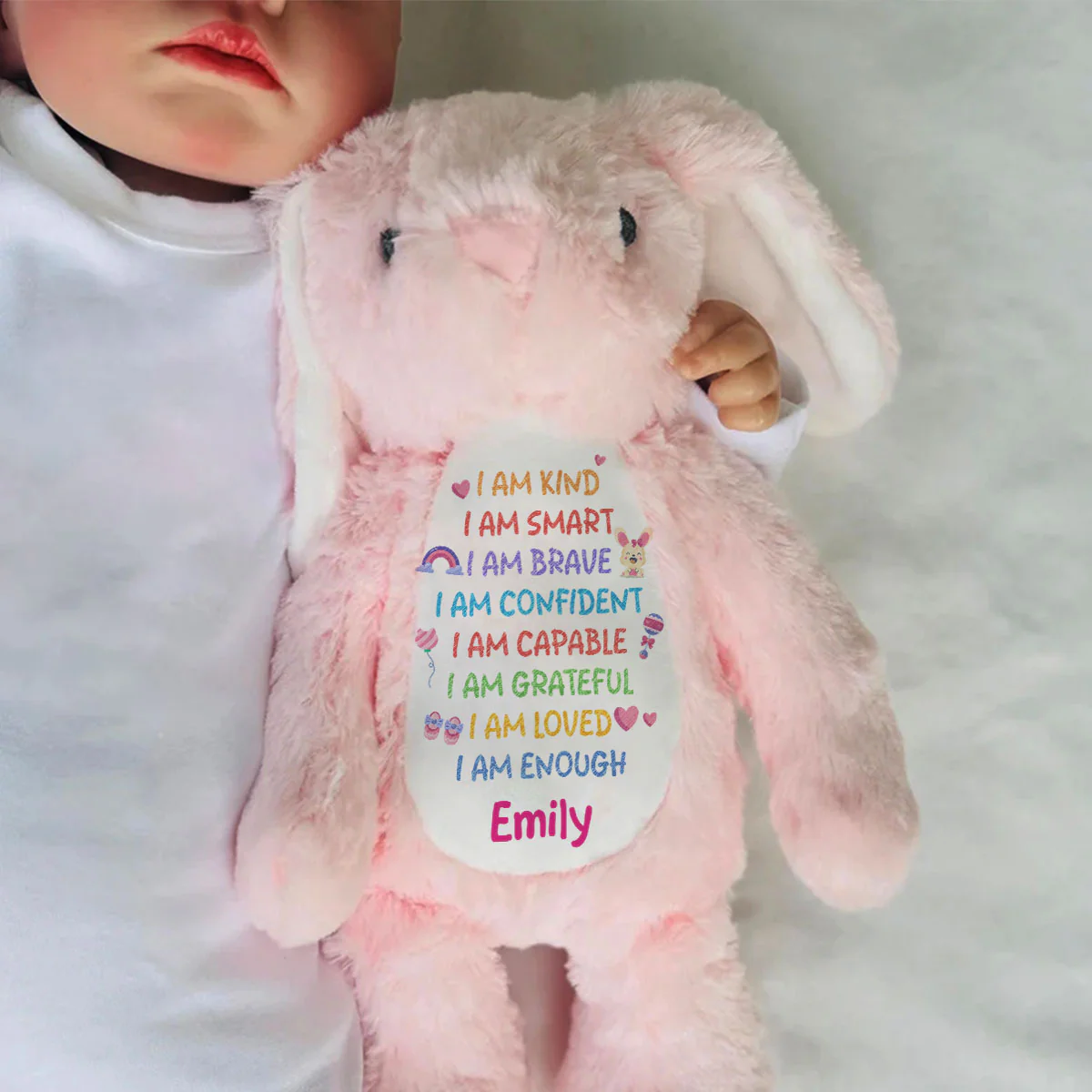 I'm Kind Smart Loved - Personalized Stuffed Bunny - Image 4