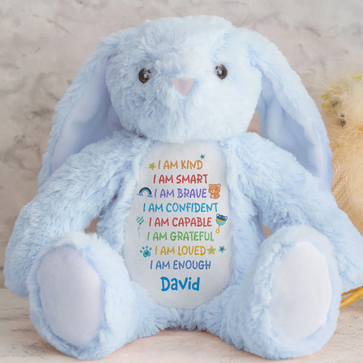 I'm Kind Smart Loved - Personalized Stuffed Bunny - Image 7