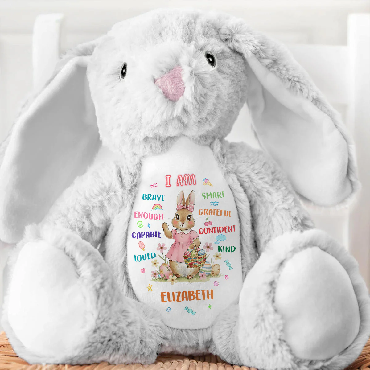 I'm Kind Smart Loved - Personalized Stuffed Bunny