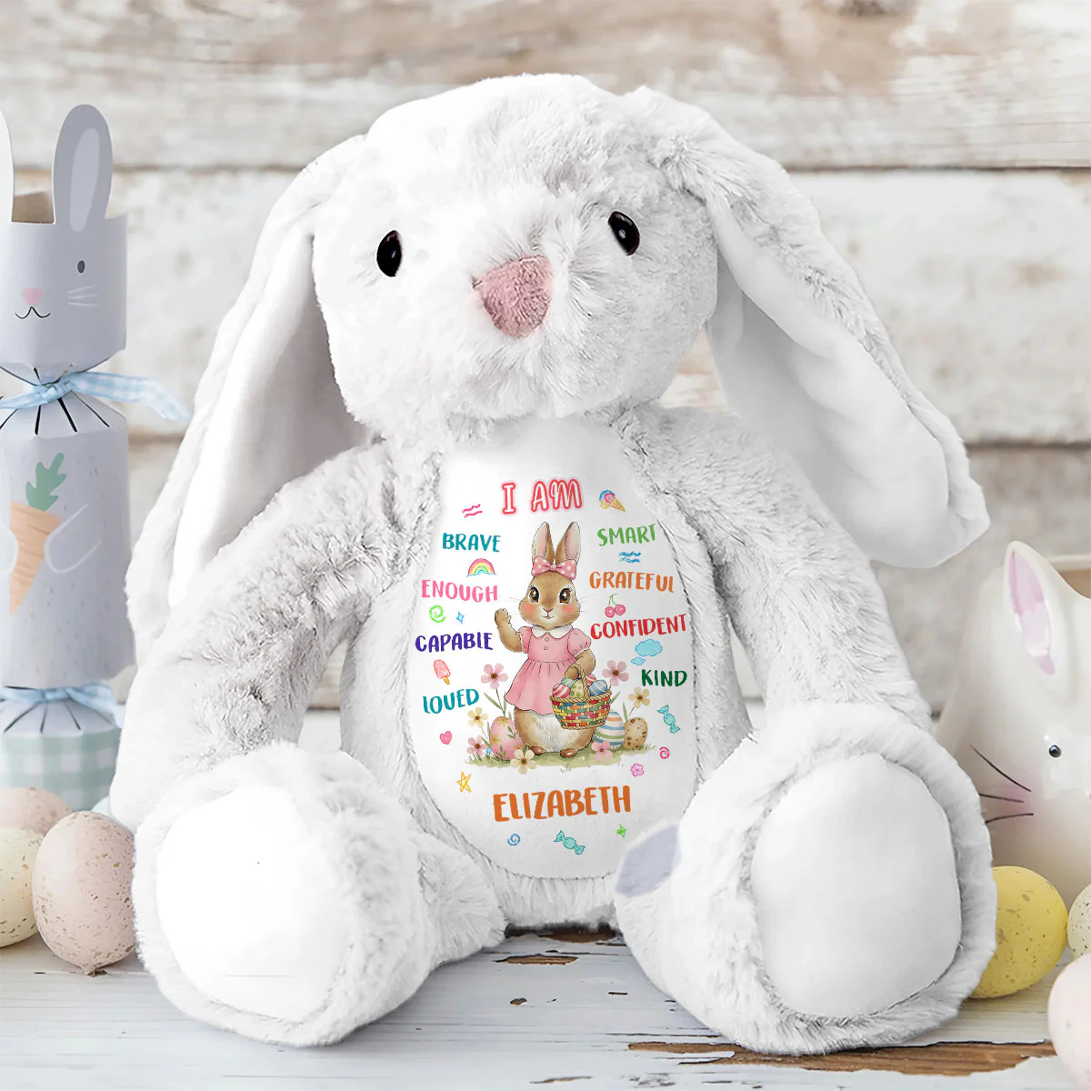 I'm Kind Smart Loved - Personalized Stuffed Bunny - Image 7