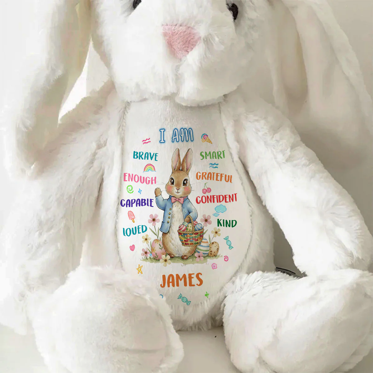 I'm Kind Smart Loved - Personalized Stuffed Bunny - Image 8