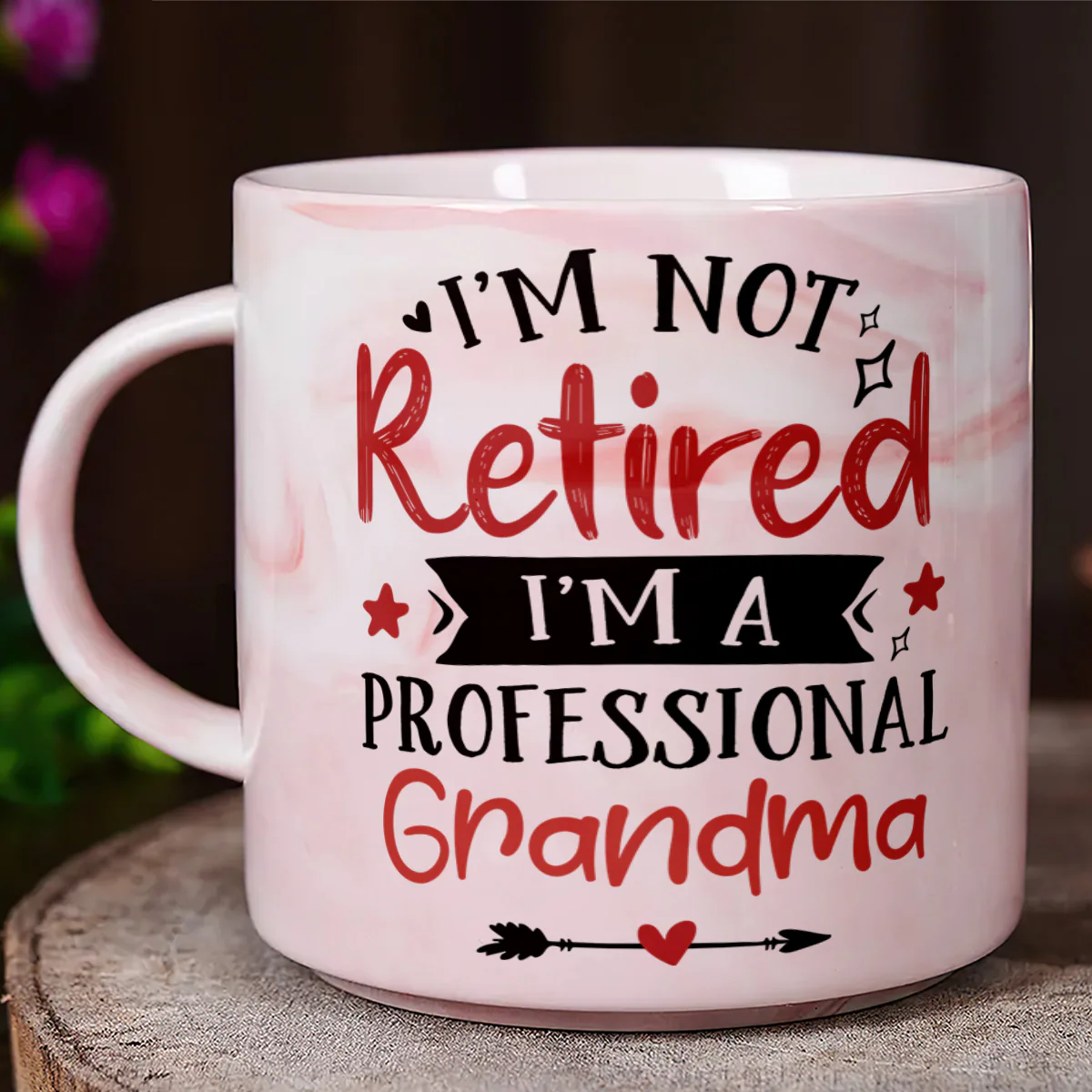 I'm Not Retired I’m A professional Grandma - Personalized Marble Mug - Image 3