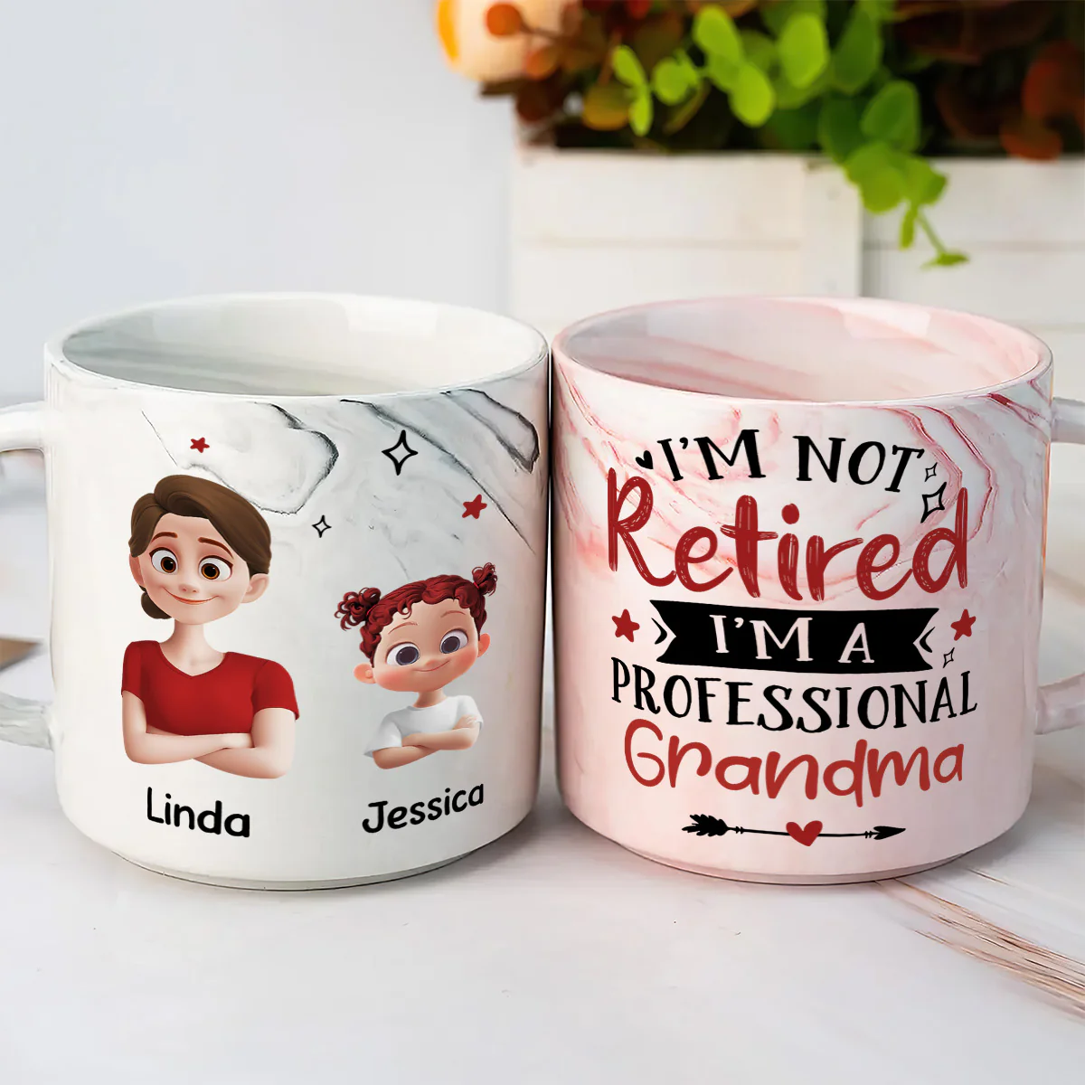 I'm Not Retired I’m A professional Grandma - Personalized Marble Mug - Image 4