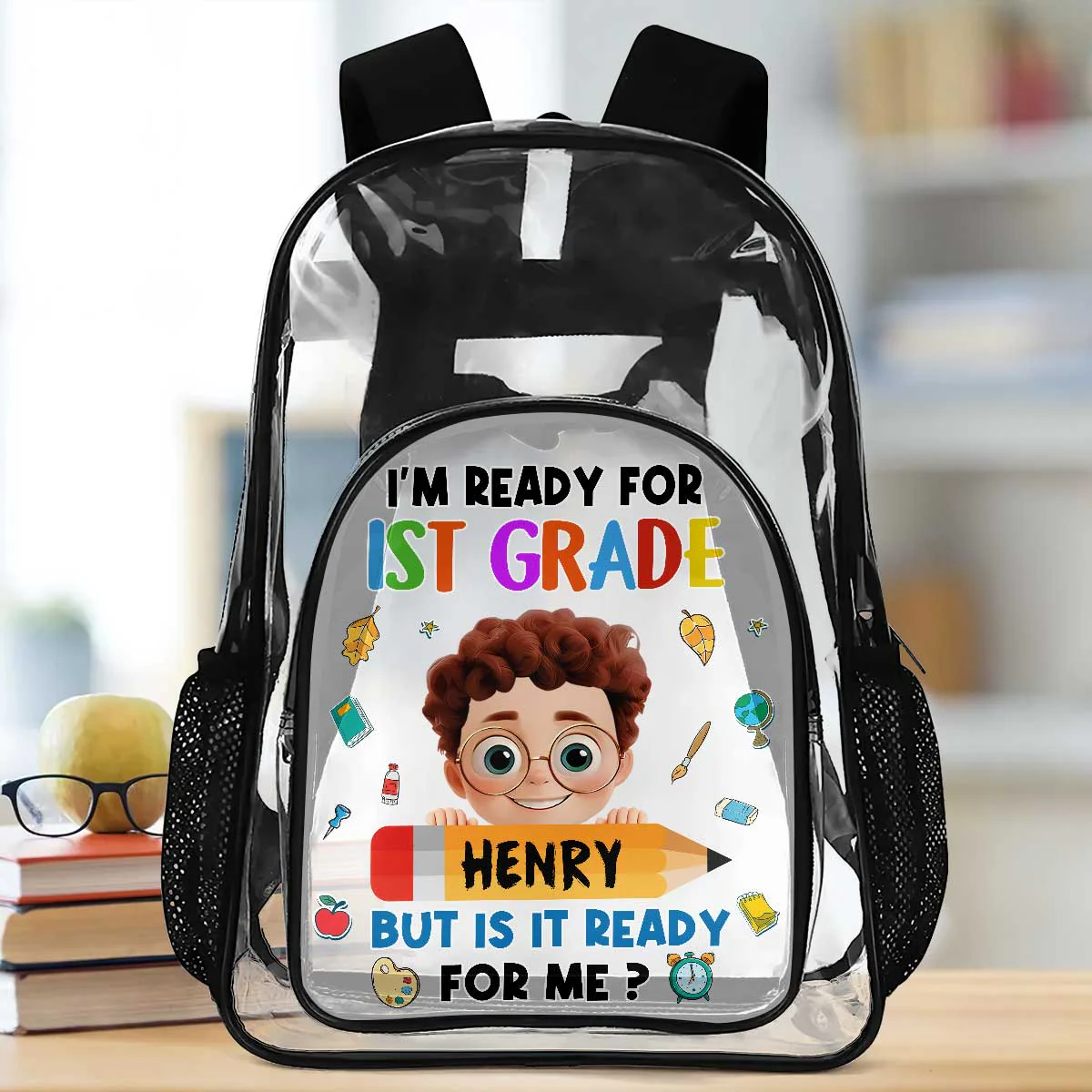 I'm Ready For Kindergarten - Personalized Clear Backpack