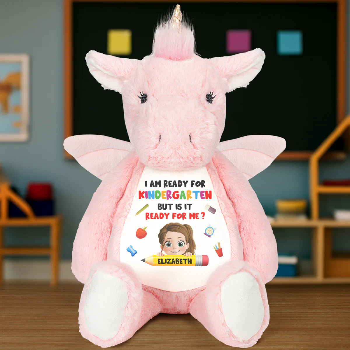 I'm Ready For New Grade - Personalized Stuffed Unicorn