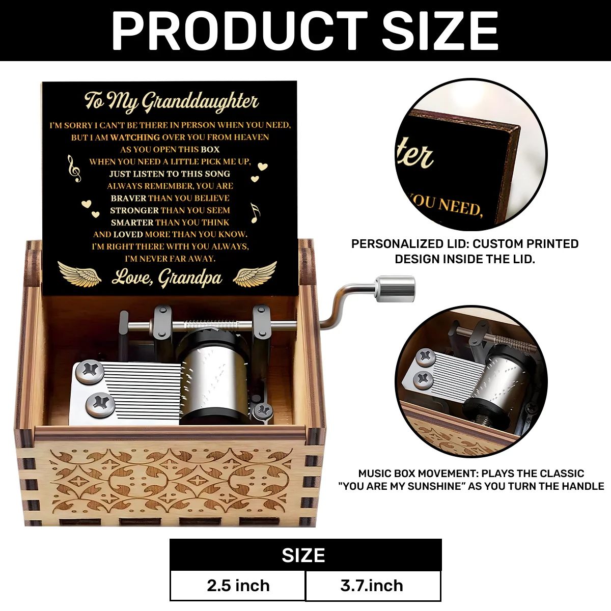I'm Right There With You Always - Personalized Music Box - Image 7