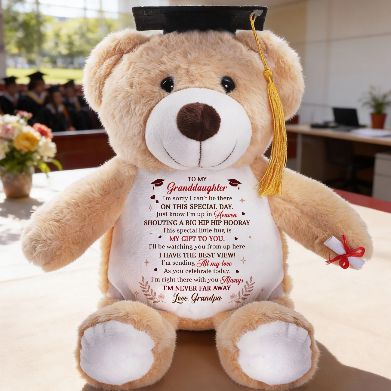 I'm Sending My Love As You Celebrate - Personalized Graduation Teddy Bear