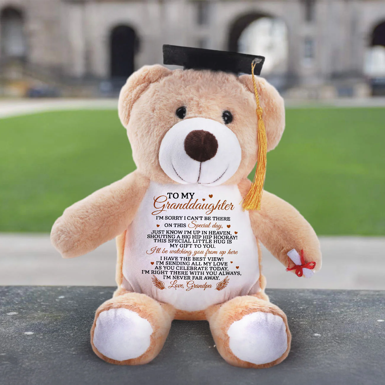 I'm Sending My Love As You Celebrate - Personalized Graduation Teddy Bear - Image 3
