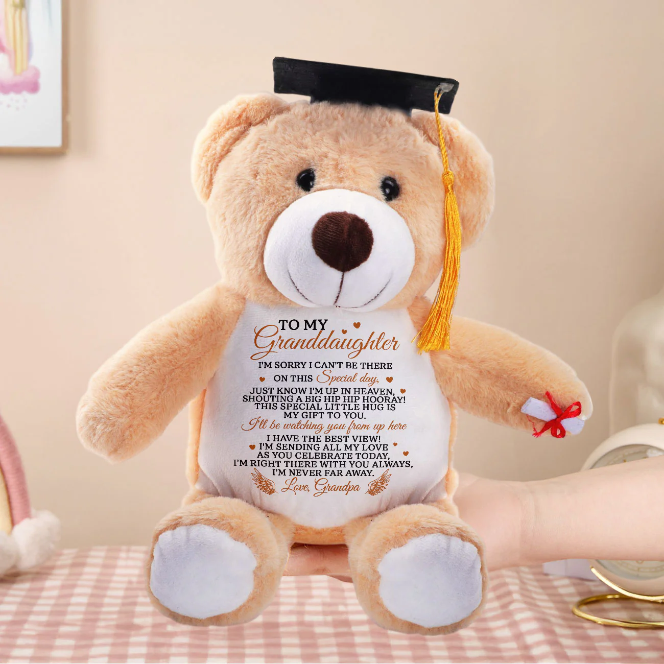 I'm Sending My Love As You Celebrate - Personalized Graduation Teddy Bear - Image 5